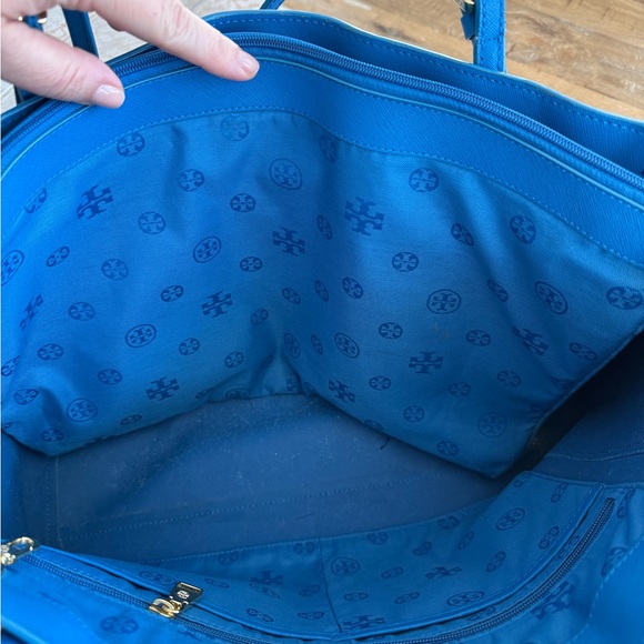 Tory Burch Blue York Leather Tote Bag - Picture 3 of 6